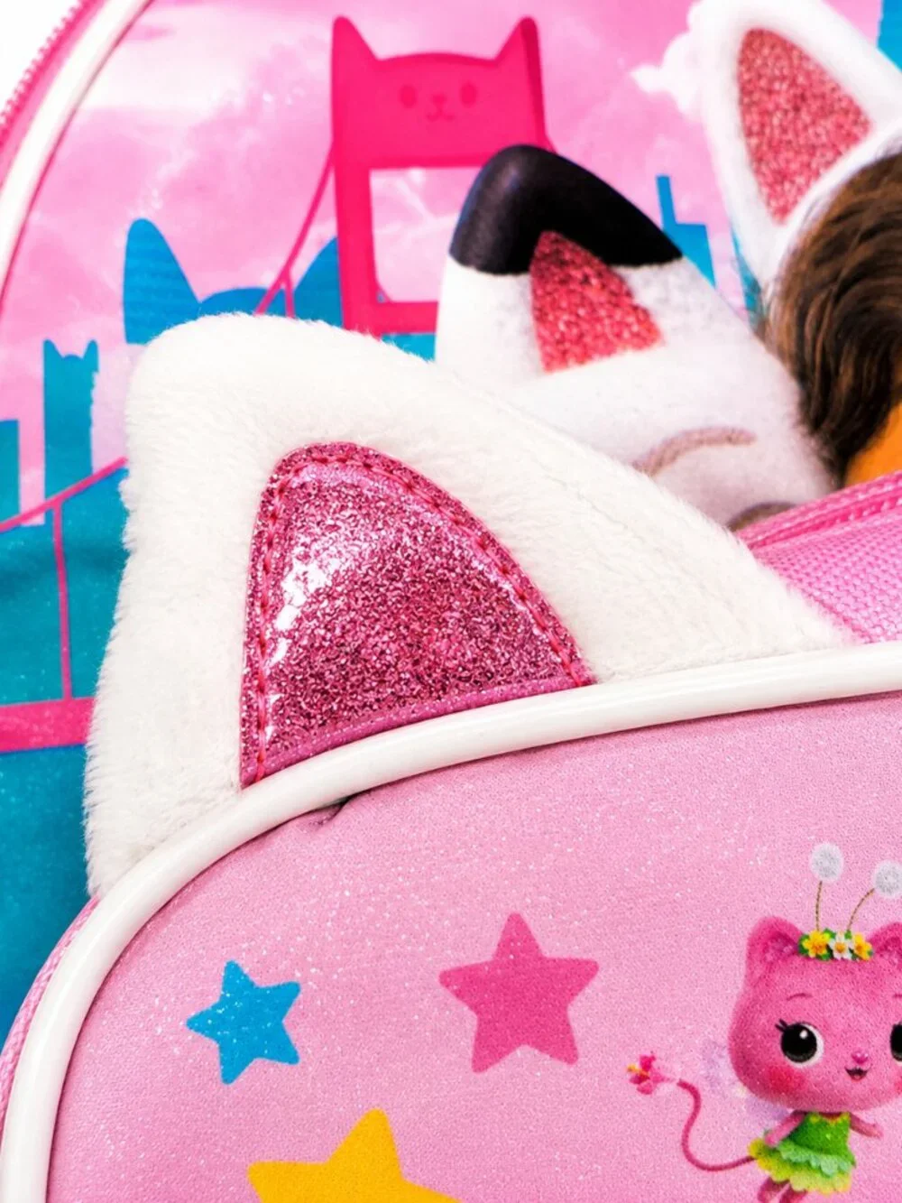 Gabby's Dollhouse Girls Backpack Detachable Lunch Bag Pink Kids School Backpack
